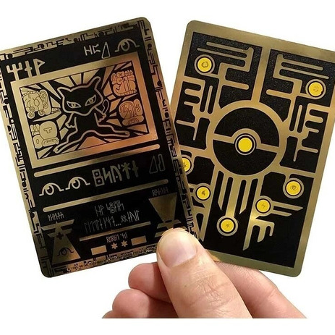 Carta Pokémon Metálica Acient Mew - Mewtwo Y Mew Legendario 8