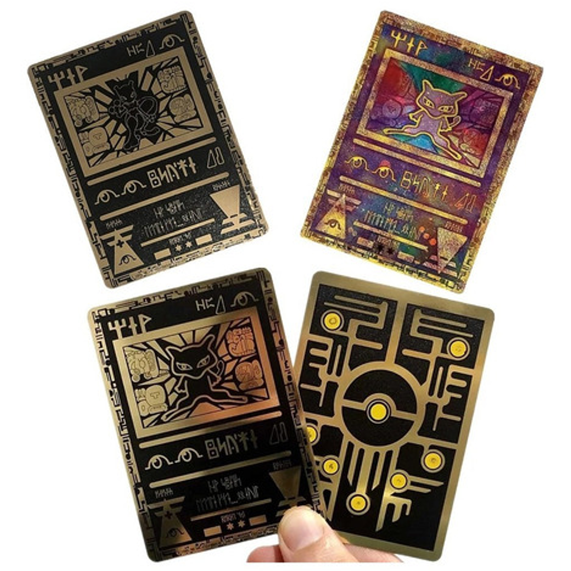 Carta Pokémon Metálica Acient Mew - Mewtwo Y Mew Legendario 10