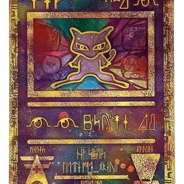 Carta Pokémon Metálica Acient Mew - Mewtwo Y Mew Legendario 11