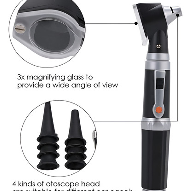 Otoscopio Profesional Porta Diagnostico Oido Luz Led Zoom X3 6