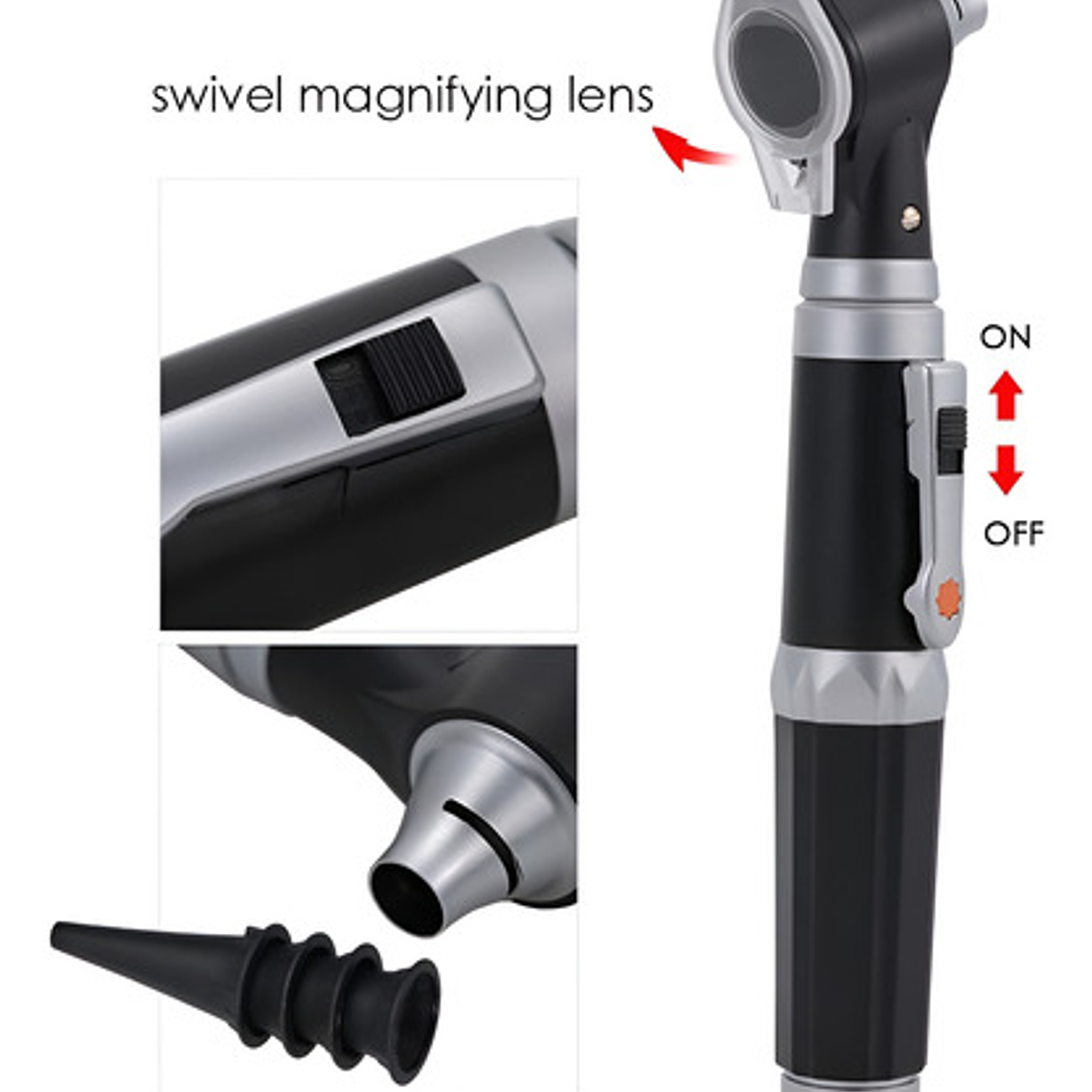 Otoscopio Profesional Porta Diagnostico Oido Luz Led Zoom X3 7