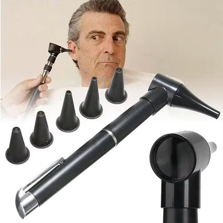 Otoscopio Analógico Diagnostico Zoom 5 Espéculos Luz Led 6
