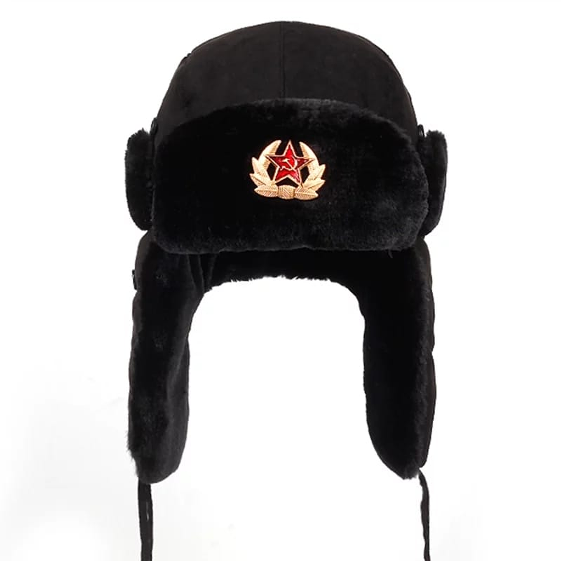Gorro Ruso Soviético Pelaje Ushanka Shapka Gamuza Invierno  1