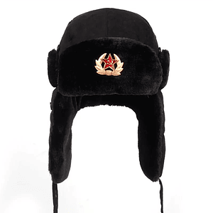Gorro Ruso Soviético Pelaje Ushanka Shapka Gamuza Invierno 