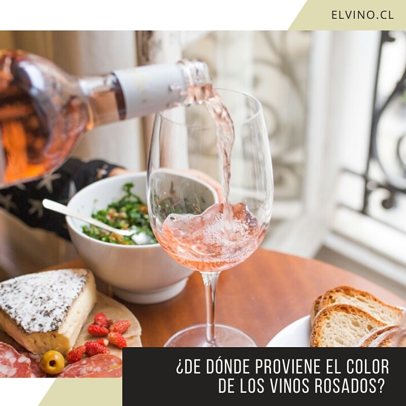 ¿De dónde proviene el color de los vinos rosados?