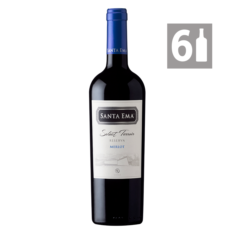 Pack 6 Merlot Select Terroir Reserva - Viña Santa Ema