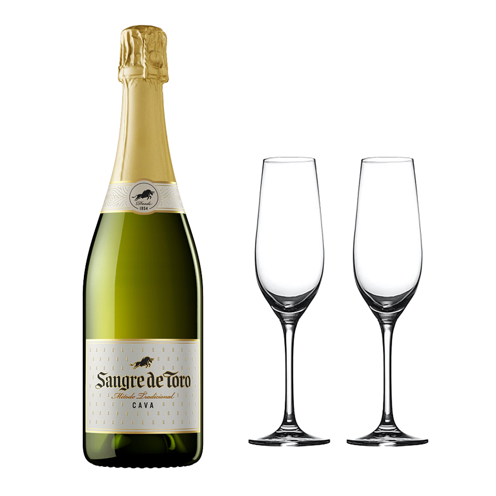 Pack Regalo Espumante Sangre de Toro Cava + 2 Copas - Miguel Torres