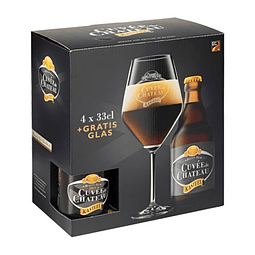 Pack 4 Cerveza + Copón Kasteel Cuvée Du Château 330 ml 