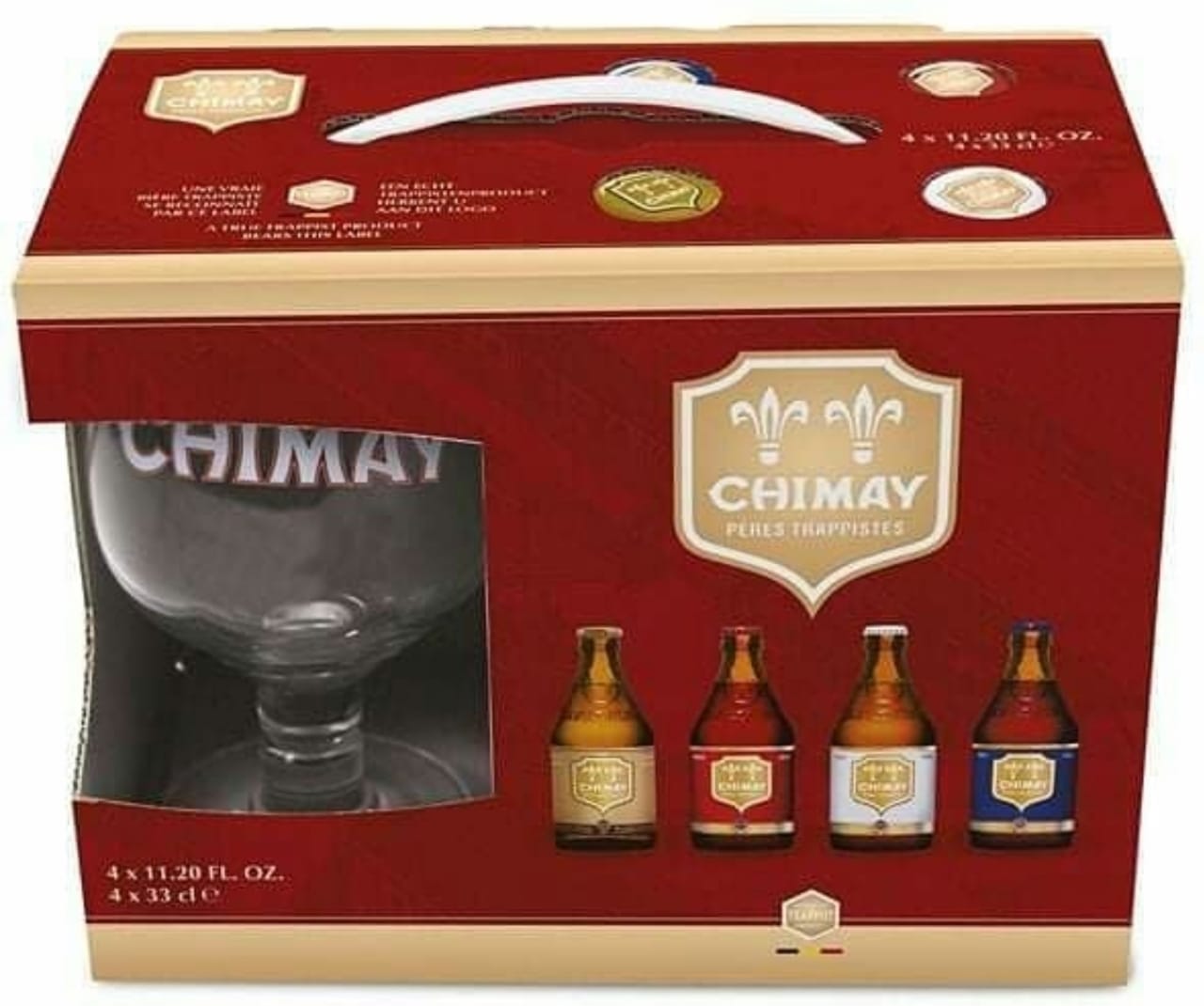 Pack 4 Mix Chimay 330 ml  + 1 copa de regalo - Bélgica