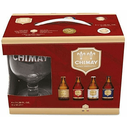 Pack 4 Mix Chimay 330 ml  + 1 copa de regalo - Bélgica
