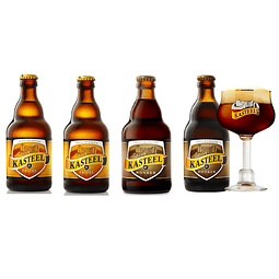 Pack 4 Cerveza + Copón Kasteel Donker / Tripel 330 ml 