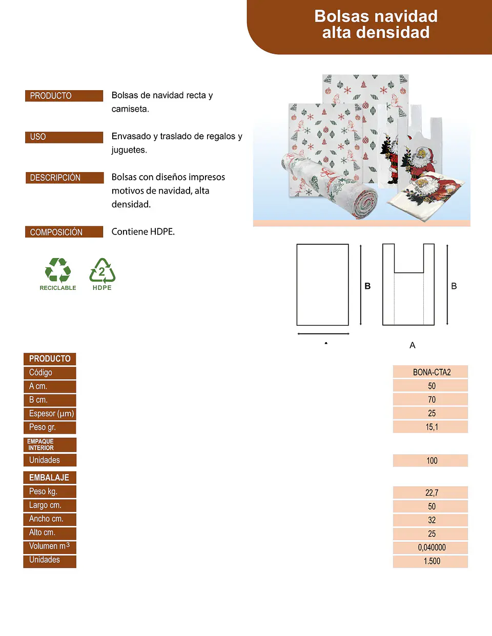 BOLSA CTA. 50X70X0.0025 ALTA NAVIDAD => 100 Unidad/es 3