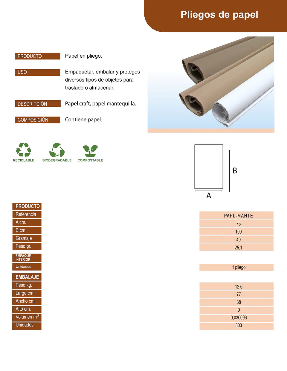 PAPEL MANTEQUILLA 80100 (40 GR) => 10 Unidad/es 3