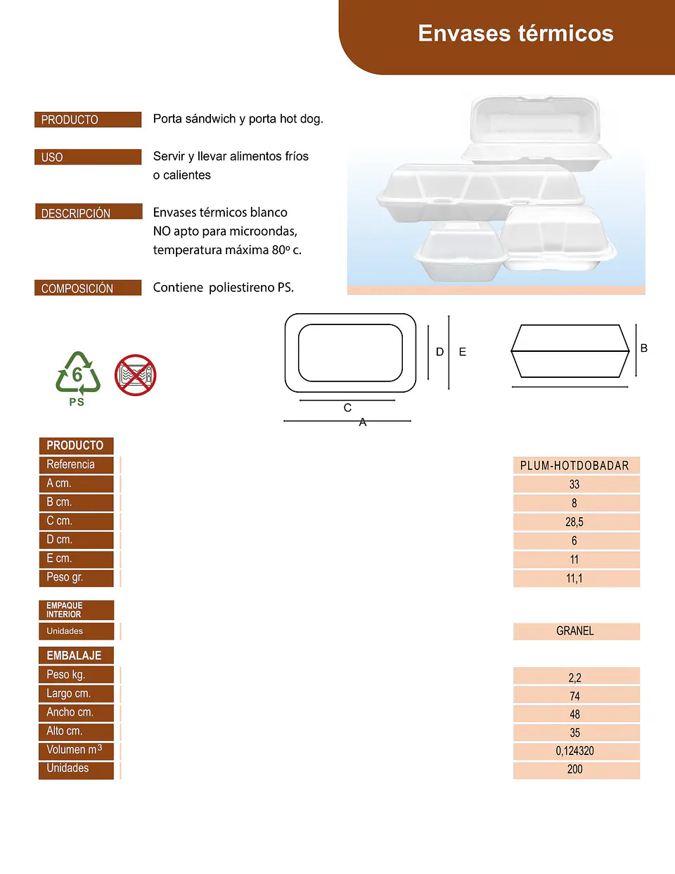 PORTA HOT-DOG BAGGETE DARNEL => 10 Unidad/es 3