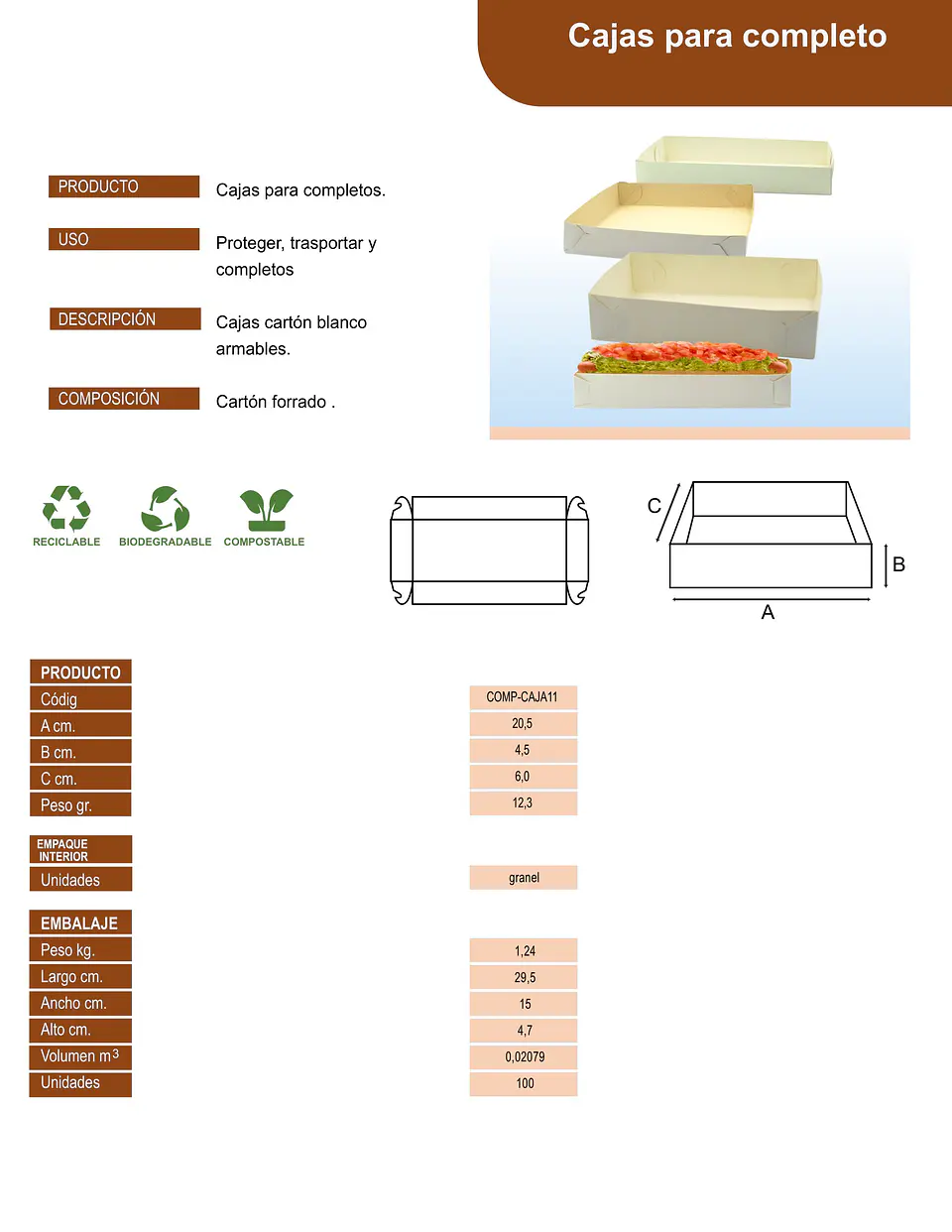 CAJA PARA 1 COMPLETO => 10 Unidad/es 4