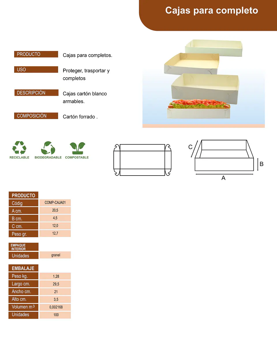 CAJA COMPLETO CHICO => 10 Unidad/es 4