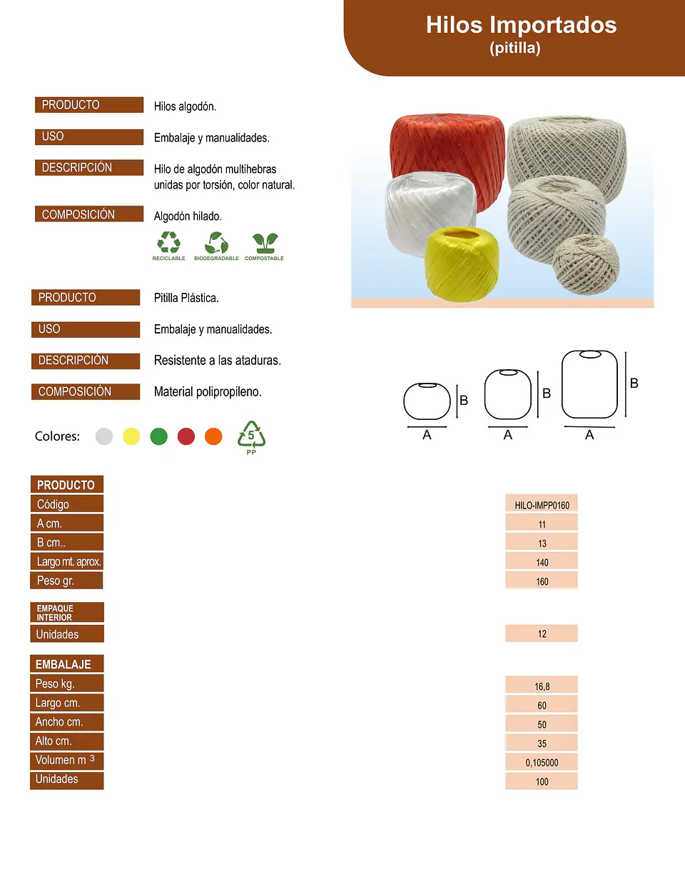HILO IMPORT. PLASTICO 160 => 1 Unidad/es 4