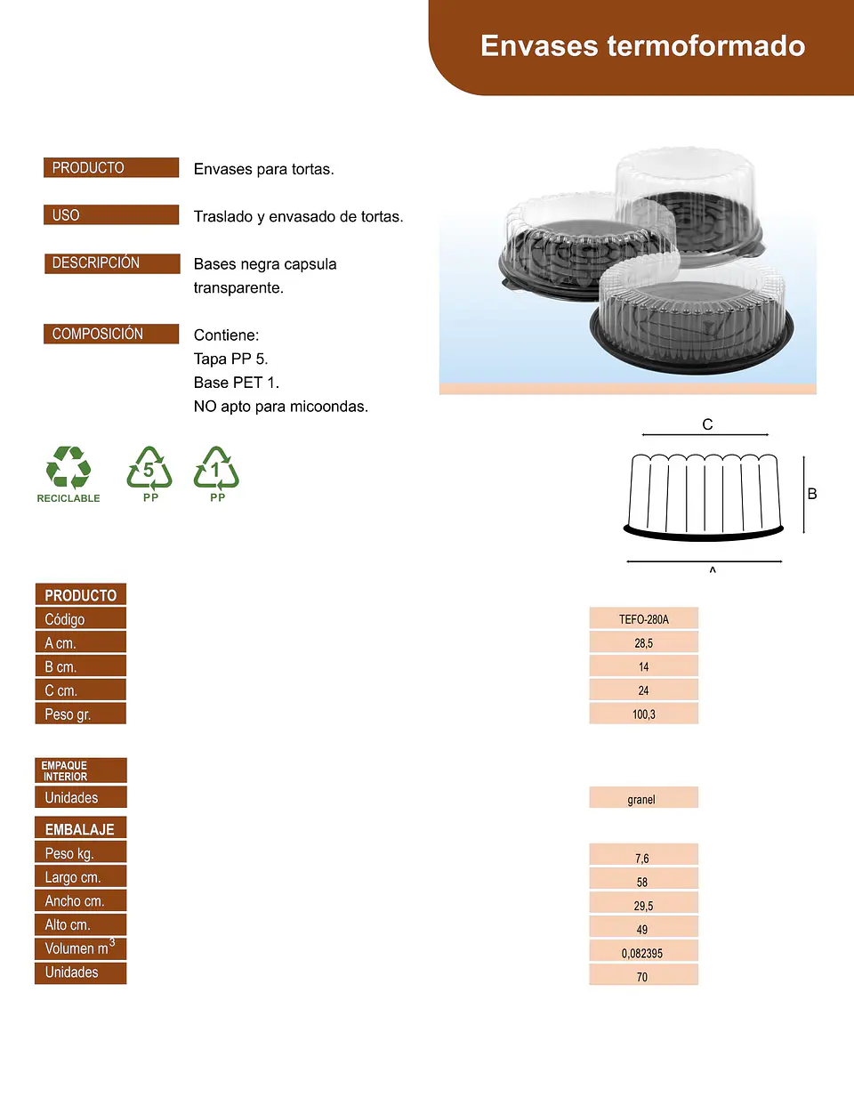 TERM 280A TORTA (13-20) 31X12-ALTA => 10 Unidad/es 3
