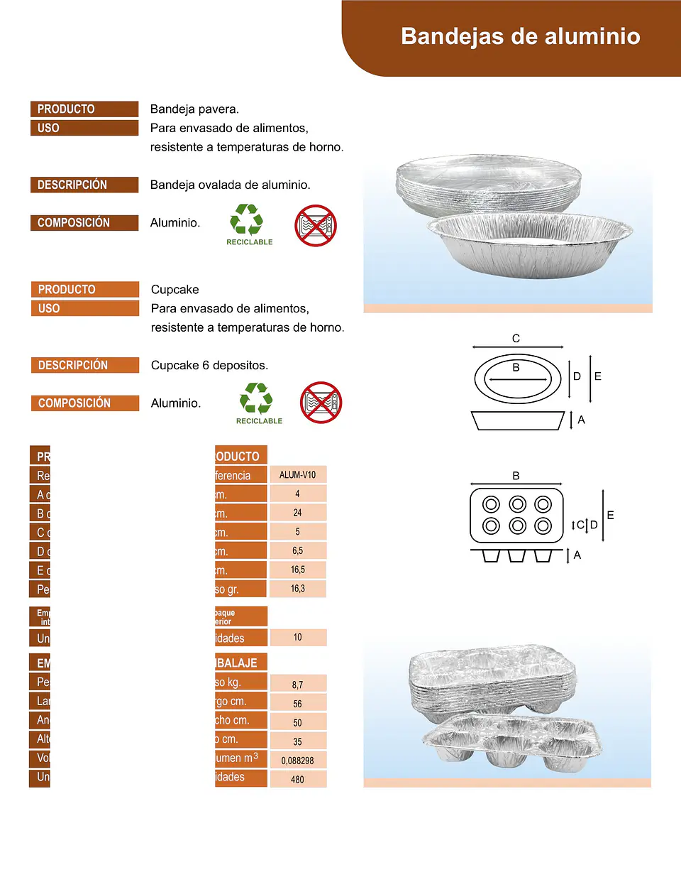 ALUMINIO CUPCAKE 6 => 10 Unidad/es 3