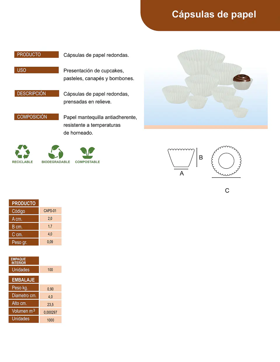 CAPSULA BLANCA #1 => 100 Unidad/es 4