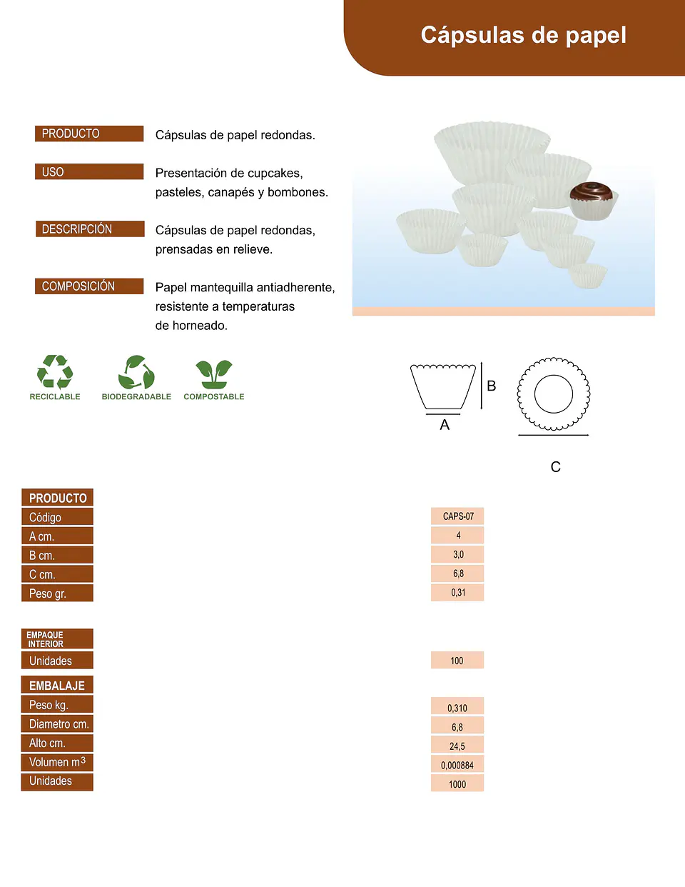 CAPSULA BLANCA #7 => 100 Unidad/es 4