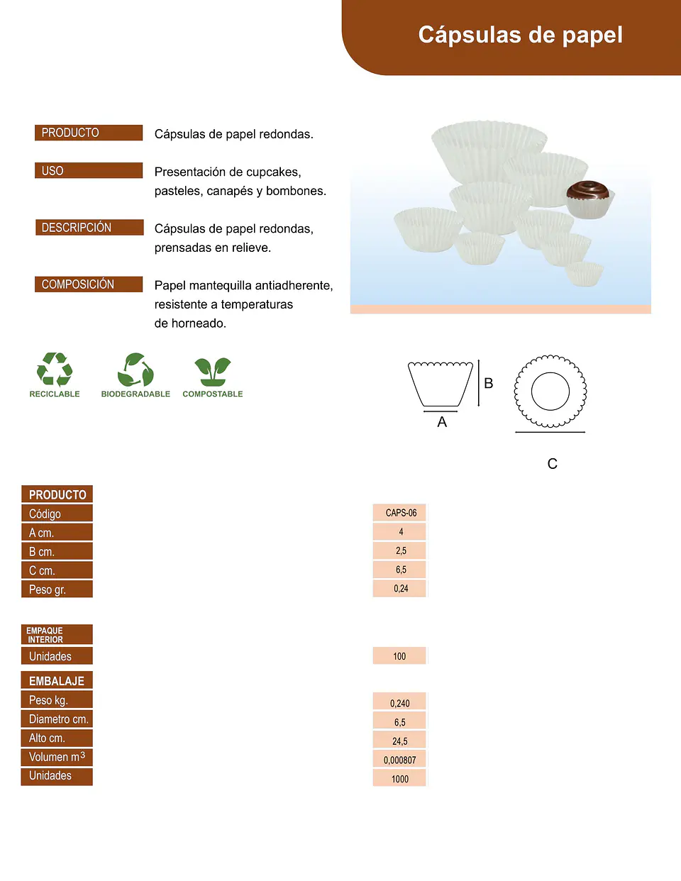 CAPSULA BLANCA #6 => 100 Unidad/es 4