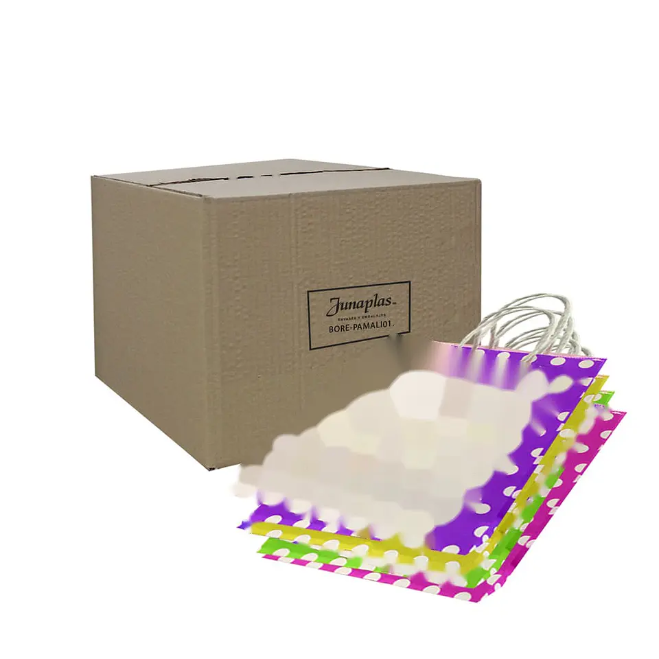 BOLSA PAPEL MANILLA 21X27 LUNARES => 1 Unidad/es 2