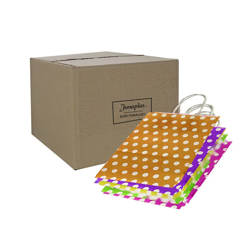 BOLSA PAPEL MANILLA 15X21 LUNARES => 1 Unidad/es 2