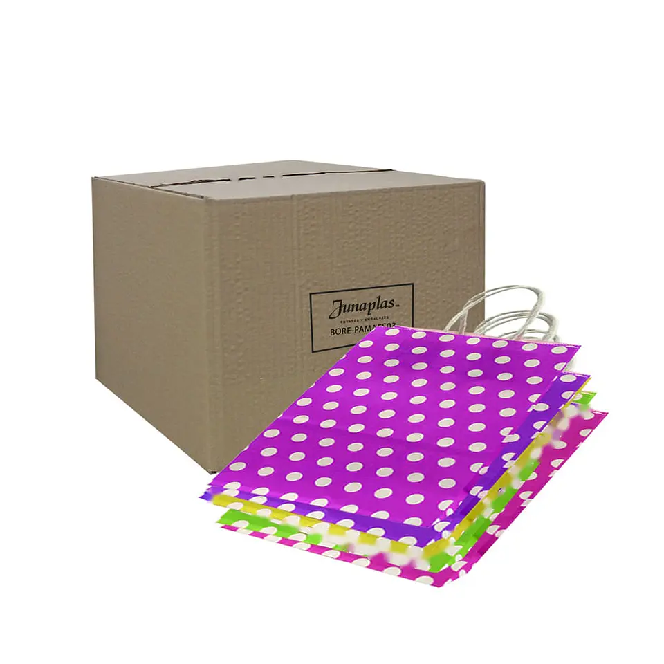 BOLSA PAPEL MANILLA 25X31 LUNARES => 1 Unidad/es 2