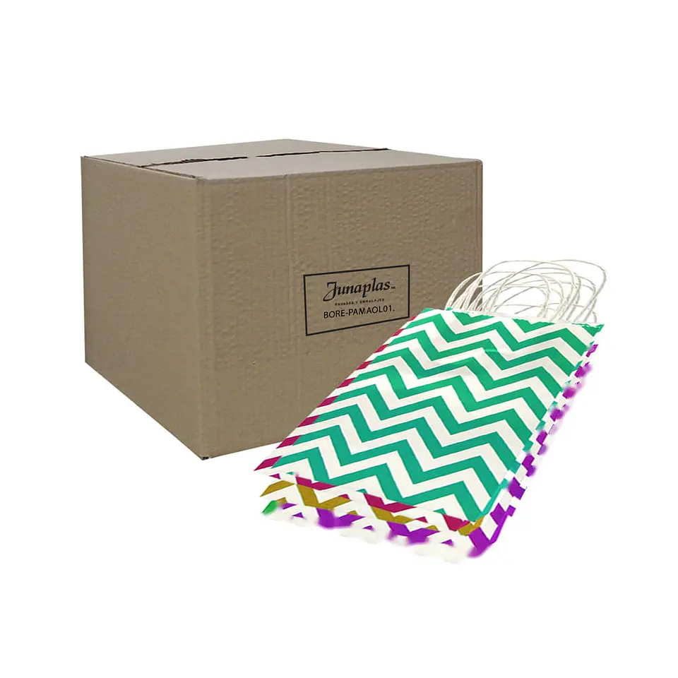 BOLSA PAPEL MANILLA 15X21 OLAS => 1 Unidad/es 2