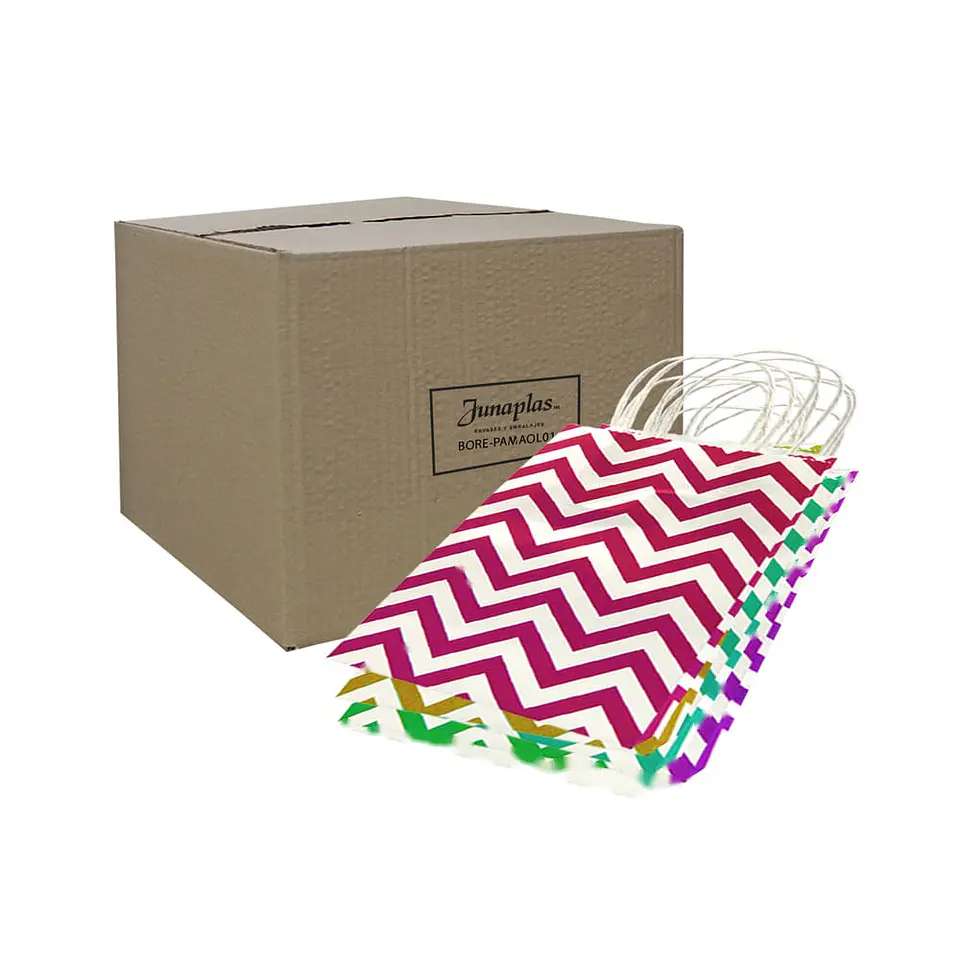 BOLSA PAPEL MANILLA 21X27 OLAS => 1 Unidad/es 2
