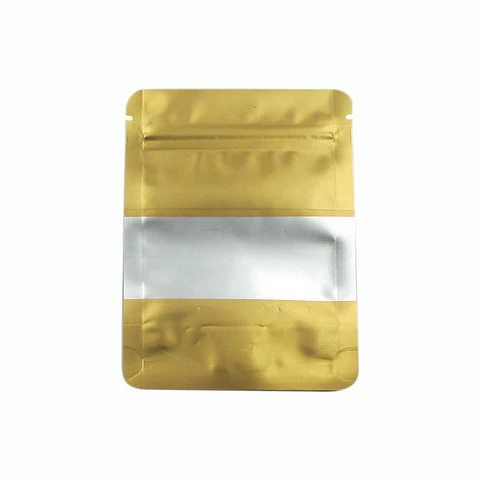 BOLSA ZIPPER VENTANA ALUM DORADO 10X15+3 => 10 Unidad/es
