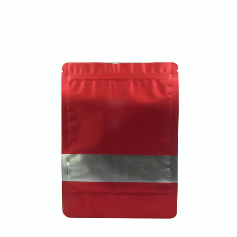 BOLSA ZIPPER VENTANA ALUM ROJO 12X20+4 => 10 Unidad/es