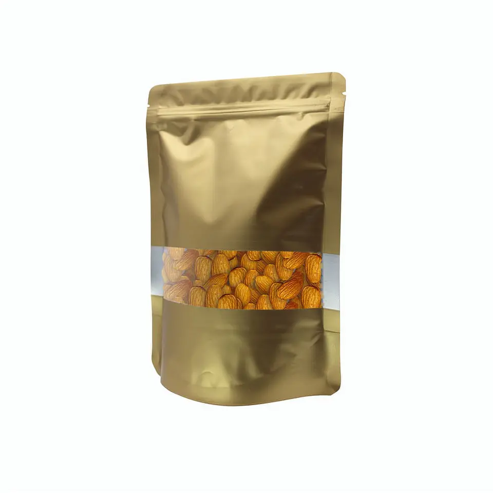 BOLSA ZIPPER VENTANA ALUM DORADO 10X15+3 => 10 Unidad/es 2