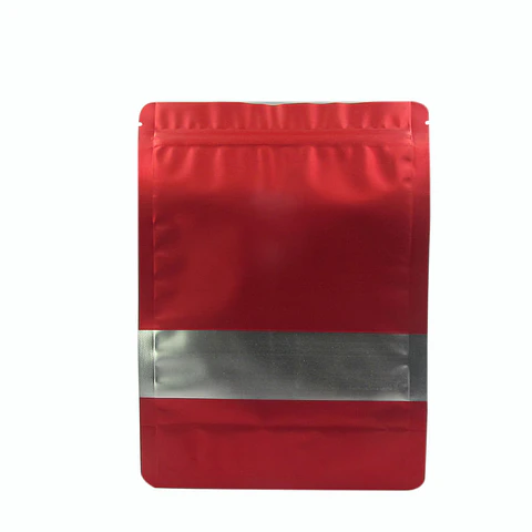 BOLSA ZIPPER VENTANA ALUM ROJO 14X20+3 => 10 Unidad/es