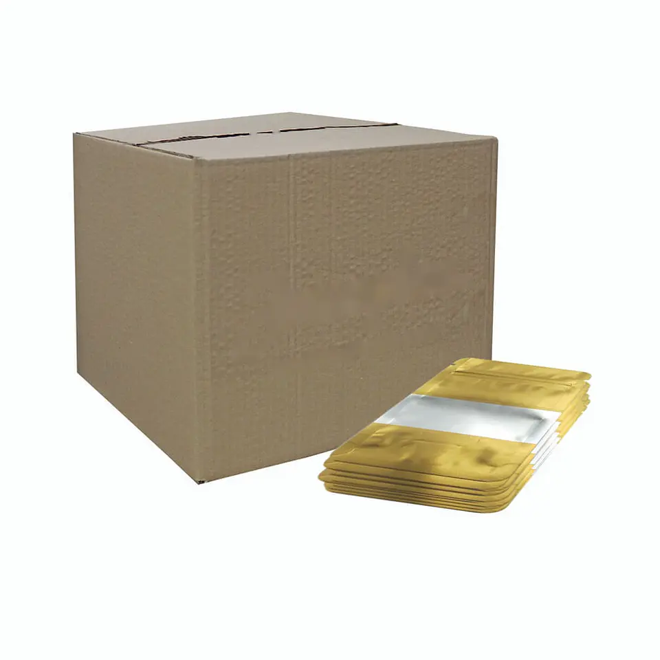 BOLSA ZIPPER VENTANA ALUM DORADO 10X15+3 => 10 Unidad/es 3