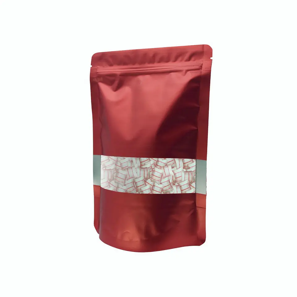 BOLSA ZIPPER VENTANA ALUM ROJO 14X20+3 => 10 Unidad/es 2
