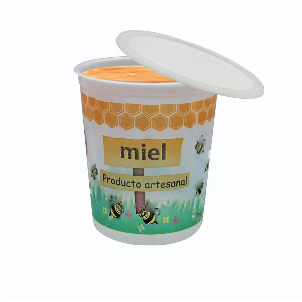 POTE MIEL PLAST C/TAPA 1/2 S.G. => 10 Unidad/es 2