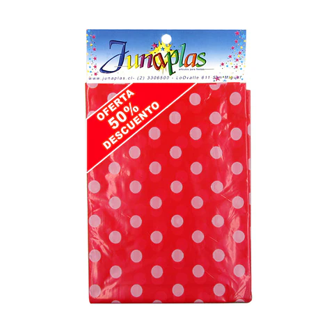 MANTEL ROJO LUNAR 180X120 (01) => 1 Unidad/es