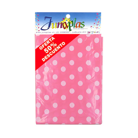 MANTEL ROSADO LUNAR 180X120 (01) => 1 Unidad/es