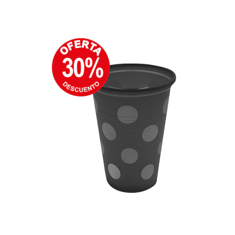 VASO 300 NEGRO LUNAR S.G. (50) => 50 Unidad/es