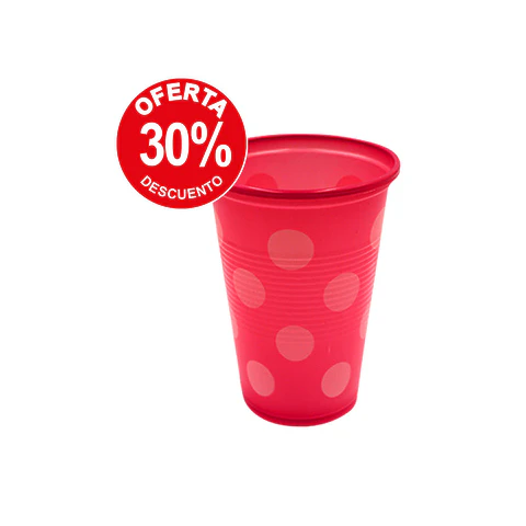 VASO 300 ROJO LUNAR S.G. (50) => 50 Unidad/es
