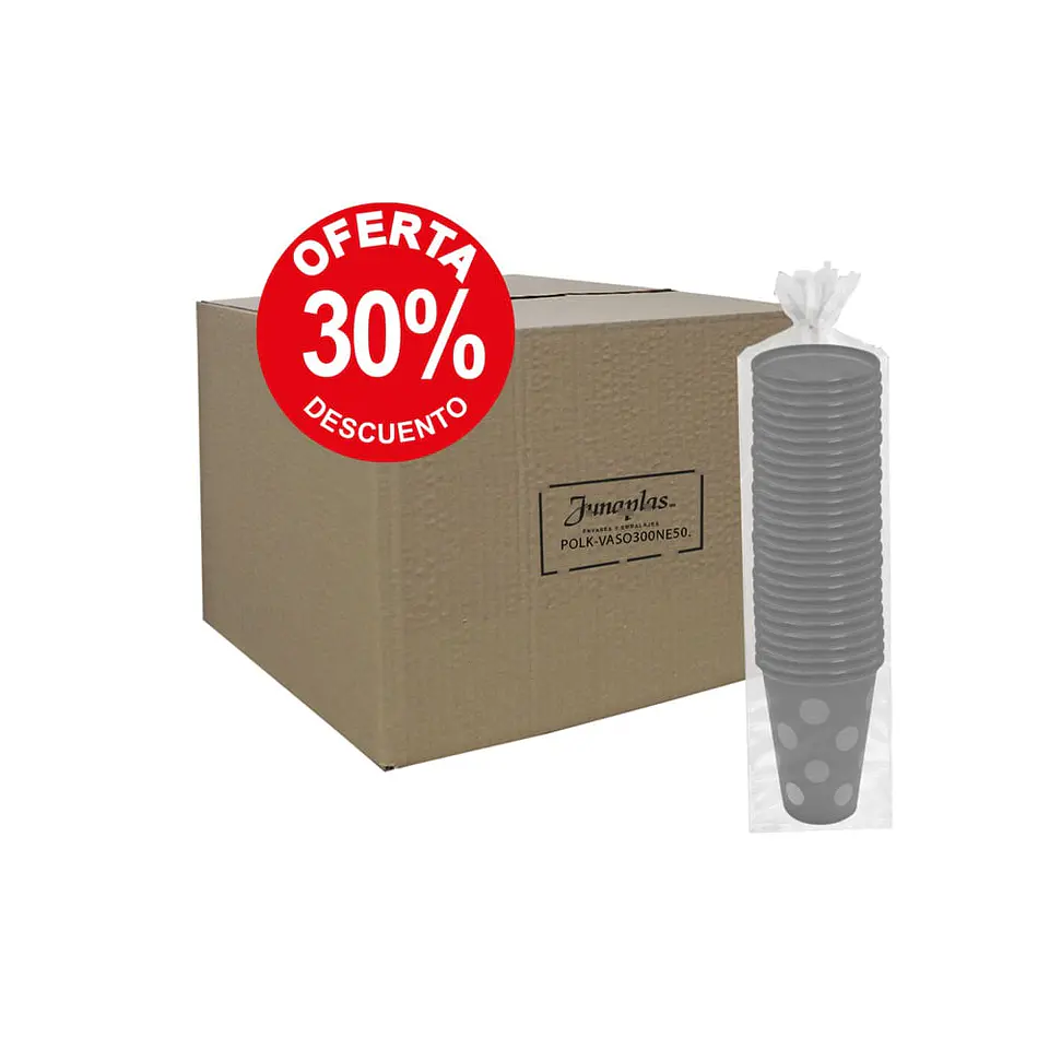 VASO 300 NEGRO LUNAR S.G. (50) => 50 Unidad/es 2