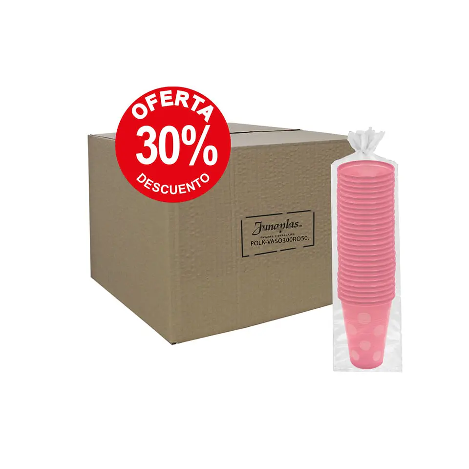 VASO 300 ROJO LUNAR S.G. (50) => 50 Unidad/es 2