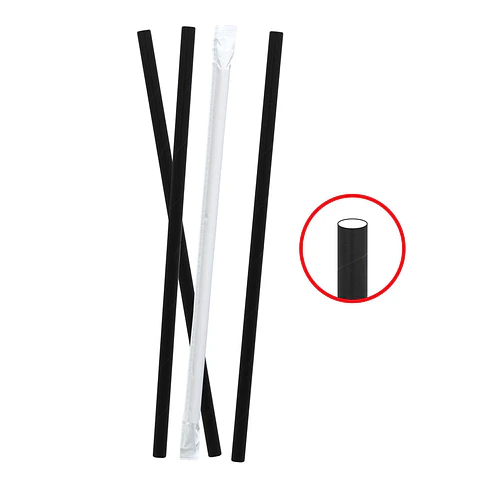 BOMBILLA FORRADA 6 KRAFT NEGRA (400) => 400 Unidad/es