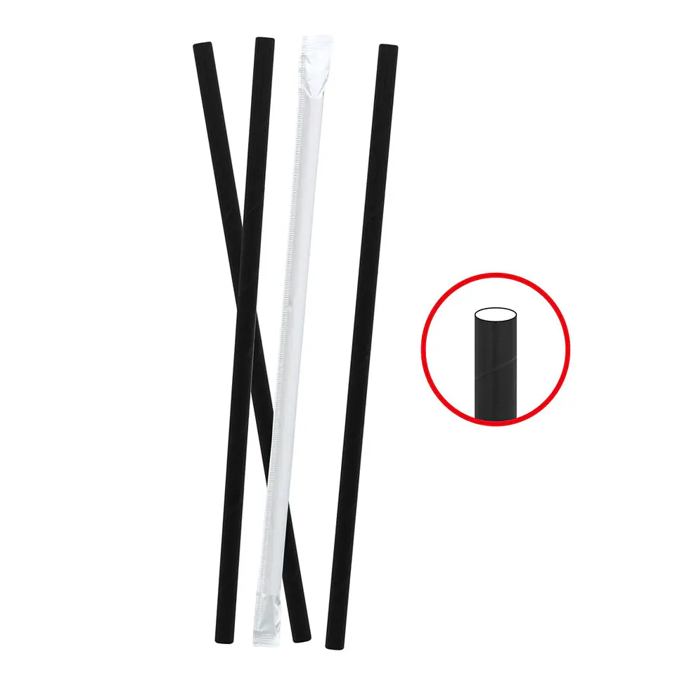 BOMBILLA FORRADA 6 KRAFT NEGRA (400) => 400 Unidad/es 1