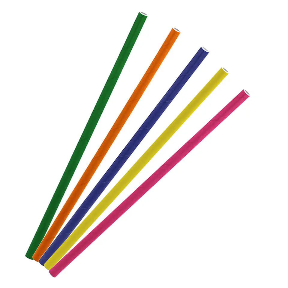 BOMBILLA PAPEL 06X20 LISA COLOR (25) => 1 paq. 25 Unidad/es 1