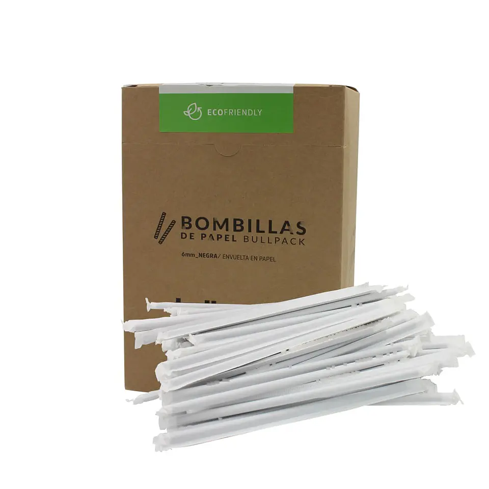 BOMBILLA FORRADA 6 KRAFT NEGRA (400) => 400 Unidad/es 2