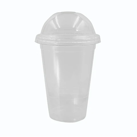 VASO 500 TRANSP+TAPA DOMO => 10 Unidad/es