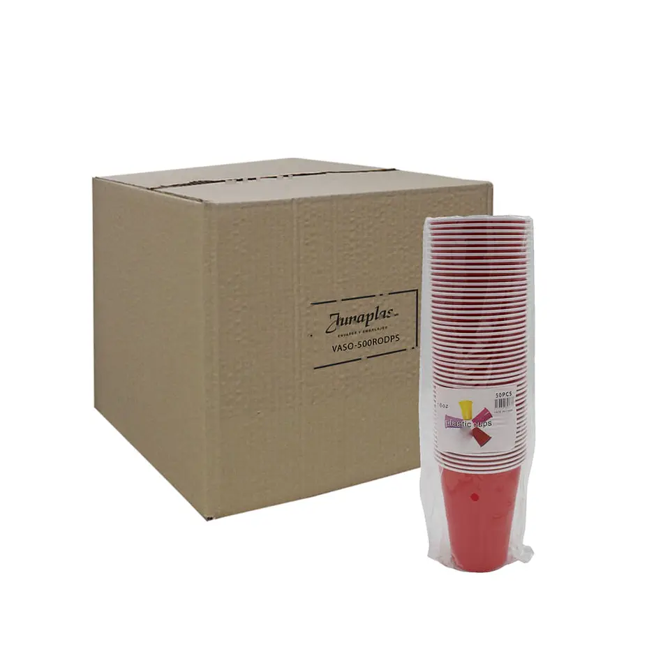 VASO 500 CC ROJO AMER => 25 Unidad/es 2